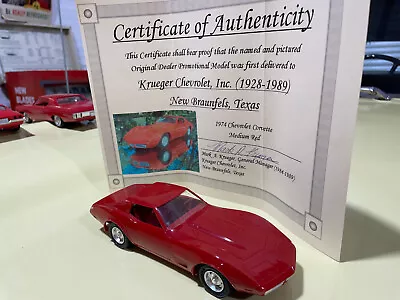 1974 Chevrolet Corvette Original  Dealer Promo Model Car W/ Cert Of Authenticity • $45