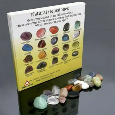 UK Set Of 24 Healing Crystal Natural Gemstone Reiki Chakra Collection Stone Kit • £6.47