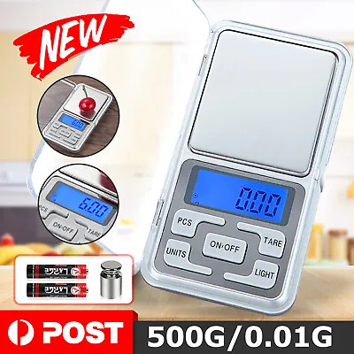 NEW 500g 0.01 DIGITAL POCKET SCALES JEWELLERY ELECTRONIC Milligram Micro Mg • $8.45