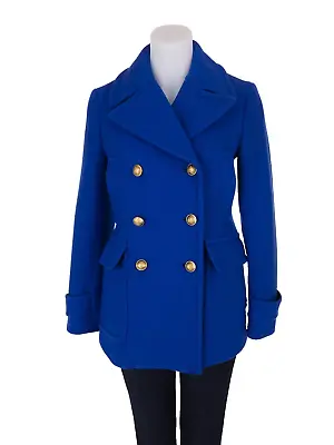 J.CREW 0 Stadium Cloth Nello Gori Majesty Peacoat In Cobalt Blue Italian Wool • $125