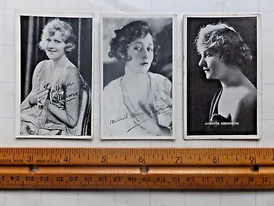 Three Ca.1918-20 Actress Cards- Augusta Anderson Kathryn Adams Mildred Chaplin • £4.77