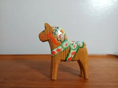 Small 7.3cm Akta Dalahemslojd Swedish Dala Horse Erik Pell Nils Olsson Natural • £37.50