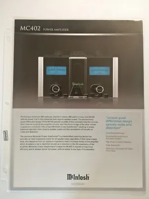 McINTOSH LABS OEM MC452 POWER AMPLIFIER PRODUCT BROCHURE - MINT! • $25