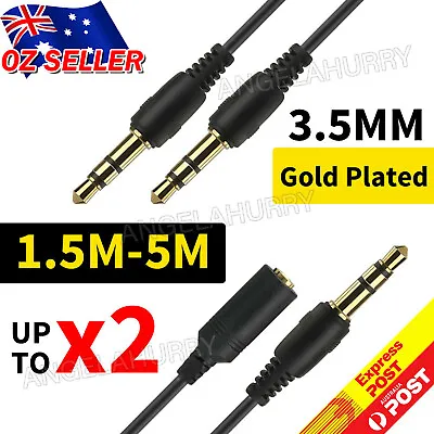 AUX Male To Male/ Female Cable Audio 3.5mm Headphone Stereo Extension Cord NEW • $4.93