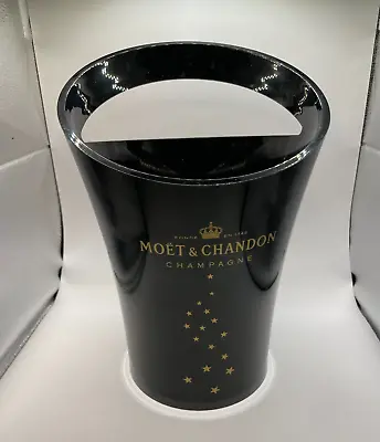 Moet & Chandon Acrylic Champagne Ice Bucket Black Gold Stars Jean-Marc Gady Used • $23