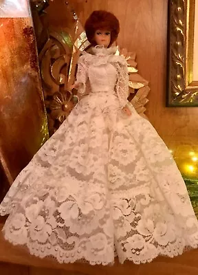 Vintage #10 Barbie: Tracy Bride White Wedding Dress 1982 #4103 + Lace Overskirt • $124