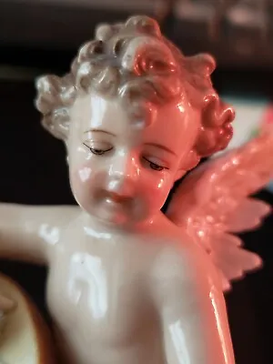 Antique Meissen Putto Winged Cherub Musician Figurine 4  (1) • $99