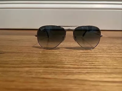 Ray Ban Aviator Silver 3025 003/3F Blue Gradient Lenses Sunglasses 62 Mm New • $49.99