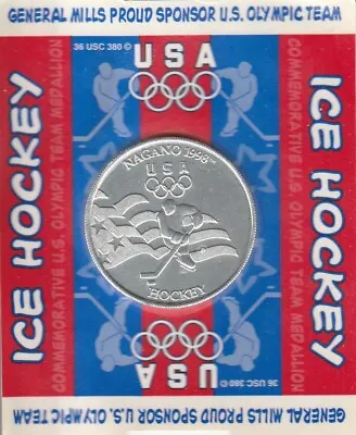 General Mills U.S. Olympic Team 1998 Nagano Collectible Medallion Coin Hockey • $3
