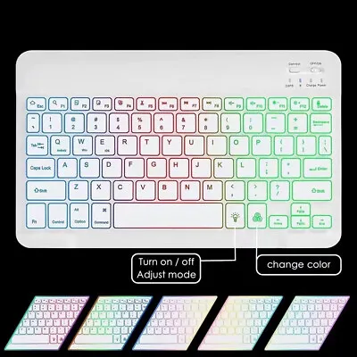 Wireless Bluetooth Keyboard Seven Colors Rechargeable Portable Mute Backlight • $21.10