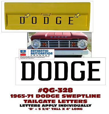 $38.66 • Buy Qg-328 1965 1966 1967 1968 1969 1970 1971 Dodge D100 Sweptline Tailgate Letters