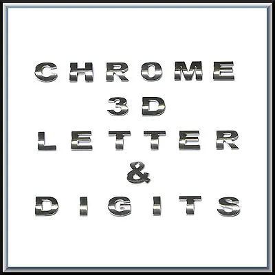 3D Chrome Self Adhesive Letters Digits Numbers Signs Emblem Badge Decal Stickers • £1.99