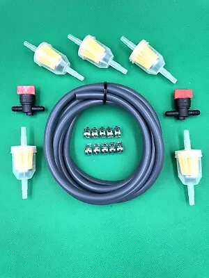 7 Feet 1/4 Inch ID Fuel Line Hose Kit With 10Clamps For Briggs Kawasaki Kohler • $15.95