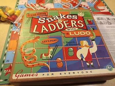 LUDO SNAKES And LADDERS Board Game Family Fun Games ( Flying Circus ) • £5