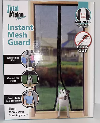 Total Vision Instant Screen Door Mesh Guard 39  X 79  Magnetic Auto Snap Closure • $14.27