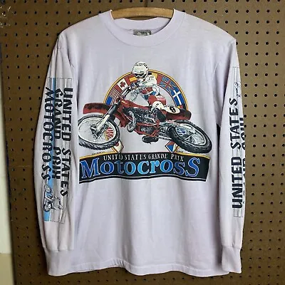 Vintage 80s United States Grand Prix Motocross T-shirt Dirt Bike Medium • $64.80