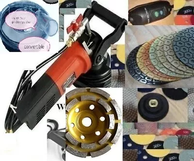 7  Variable Speed Wet Polisher Dust Shroud 16 Pad Griniding Cup Stone Concrete • $389.99