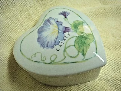 Pretty Porcelain CALAIS HEART TRINKET BOX From MARY KAY - Delicate Morning Glory • $15.99