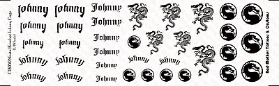 Mortal Kombat Johnny Cage Tattoo Waterslide Decals For 1/18 Scale Figures • $10