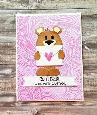 Handmade Anniversary Valentines Card: Can't Bear To Be Without You Teddy Bear  • $4.99