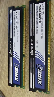 Corsair XMS3 4GB Kit (2x2GB) DDR3 1333 MHz PC3-10600 Memory RAM (TW3X4G1333C9A) • $15