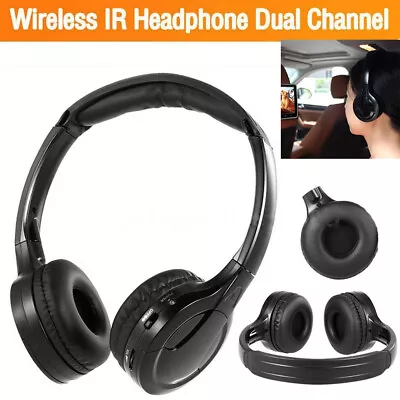 IR Wireless Stereo Headphone Headset Dual Channel IR For Car DVD MP3 Player T2K8 • $15.39