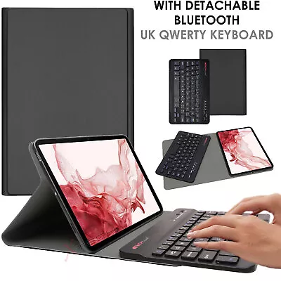 Leather Keyboard Stand Case For Samsung Galaxy Tab S8 Plus S7 Plus S7 FE 12.4  • £26.95