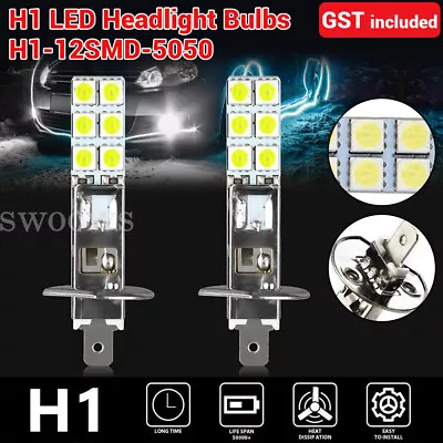 2pcs H1 LED Headlight Bulbs Kit Super White 55W Fog Driving Light DRL Lamp 6000K • $7.95