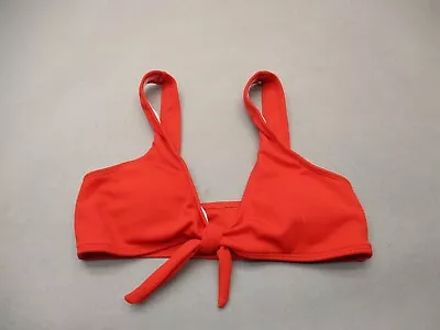 ZAFUL Size 6 Womens Red Plunge Lined Wireless Front Tie Closure Bikini Top 4E • $10