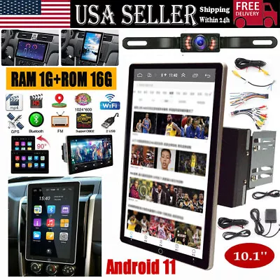 $128.26 • Buy 10.1  Rotatable Car Stereo Radio Android 11.0 Double 2din Touch Screen Gps Wifi