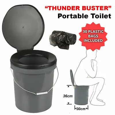 20L Toilet BUCKET Portable Outdoor Box Thunder Boom Travel Camping Bush DunnyNEW • $39.59