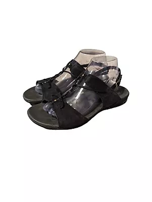 Merrell Micca Women's Black Leather Sandal Size 9 Strappy Slingback Shoes • $19.19