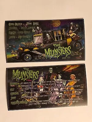 The Munsters Pro Or LE L.E. Stern Pinball Apron Instruction Cards • $17.99