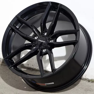 4 CIRCUIT CP34 18x8 5x112 +40 GLOSS BLACK WHEELS FITS VW JETTA GOLF PASSAT • $620.99