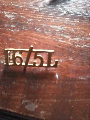 British Army 16th/5th Queen's Royal Lancers Brass Shoulder Title • £5