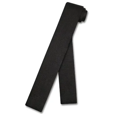 Biagio KNITTED Neck Tie Solid BLACK Color Mens Knit NeckTie • $12.95