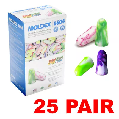 Moldex 6604 SparkPlugs Uncorded Earplugs Individually Wrapped (25 Pair) • $7.95