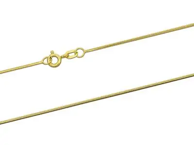 9ct Yellow Gold Round Snake Jewellery Chain 16 /18  0.9mm Necklace Hallmarked • £125