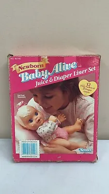 NIB VTG 1992 Newborn Baby Alive Doll Juice & Diaper Liner Set Kenner No. 60140 • $14.36