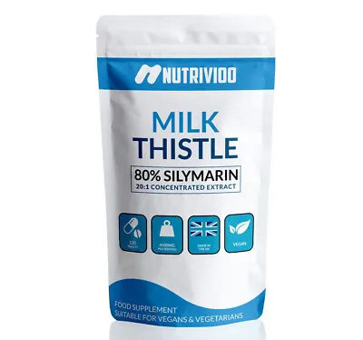 £5.49 • Buy Milk Thistle Tablets 4000mg - 120 Silymarin Tablets - High Strength Vegan 
