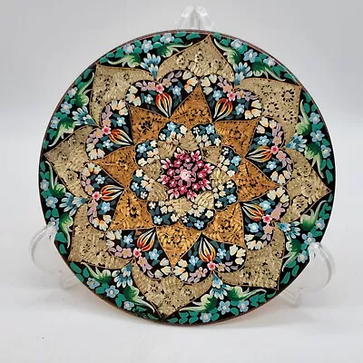 Vintage Turkish Copper Enameled Plate 7.5  MURAT Made In Turkey Decorative Wall • $20