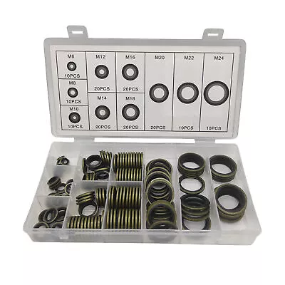 Assorted Bonded Seals Dowty Washers 150 Pieces Metric Black. • £13.97