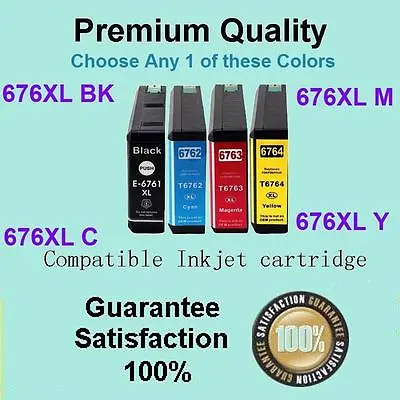 Any 1 Of 676XL B/C/M/Y Ink Compatible For Epson Workforce Pro WP4530 WP4540 • $14.20