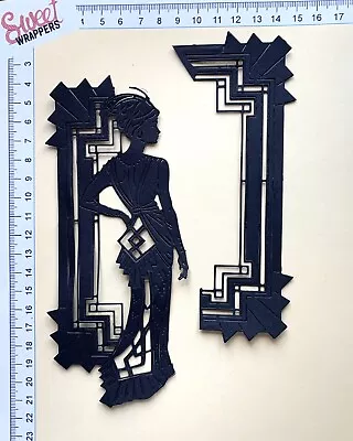 DECOUPAGE CARD Tattered Lace  Die Cuts 8pcs Art Deco Chic Lady 1920s Topper • £6.79