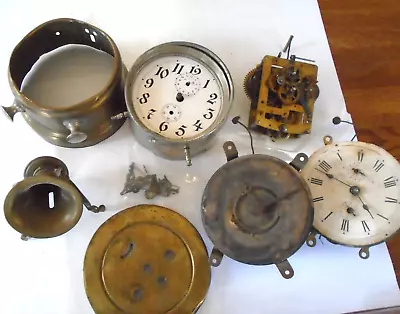 German Alarm Clocks Lot  Misc Good Movements -- Collectible /antiques --- Box 11 • $17.95