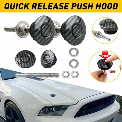 Carbon Fiber Quick Release Hood Push Button Latch Pin Bonnet Lock Clip Bumper R • $13.99