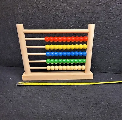 Large 27x 20x 4cm Wooden Abacus Game Childrens Maths Counting Learning • £9.99
