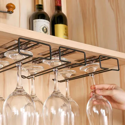 $5.86 • Buy Iron Wine Rack Glass Holder Hanging Bar Hanger Stainless Steel Wine Glass ATQU
