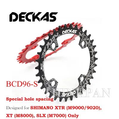 $20.99 • Buy Deckas Narrow Wide Chainring 96BCD-S 32T/34T/36T/38T MTB Single Round Oval Disc