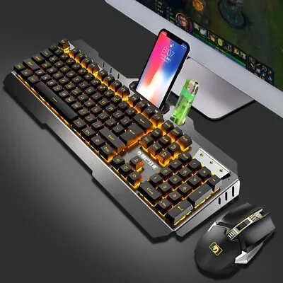 $59.99 • Buy Wireless Gaming Keyboard And Mouse LED Backlit Gaming Silent Mouse For PC PS4